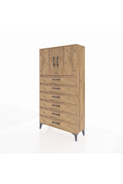 Arges Dolap 2 Raflı 6 Çekmeceli 2 Kapaklı 88x30x163 - S21M077V9A