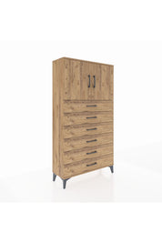 Arges Dolap 2 Raflı 6 Çekmeceli 2 Kapaklı 88x30x163 - S21M077V9A
