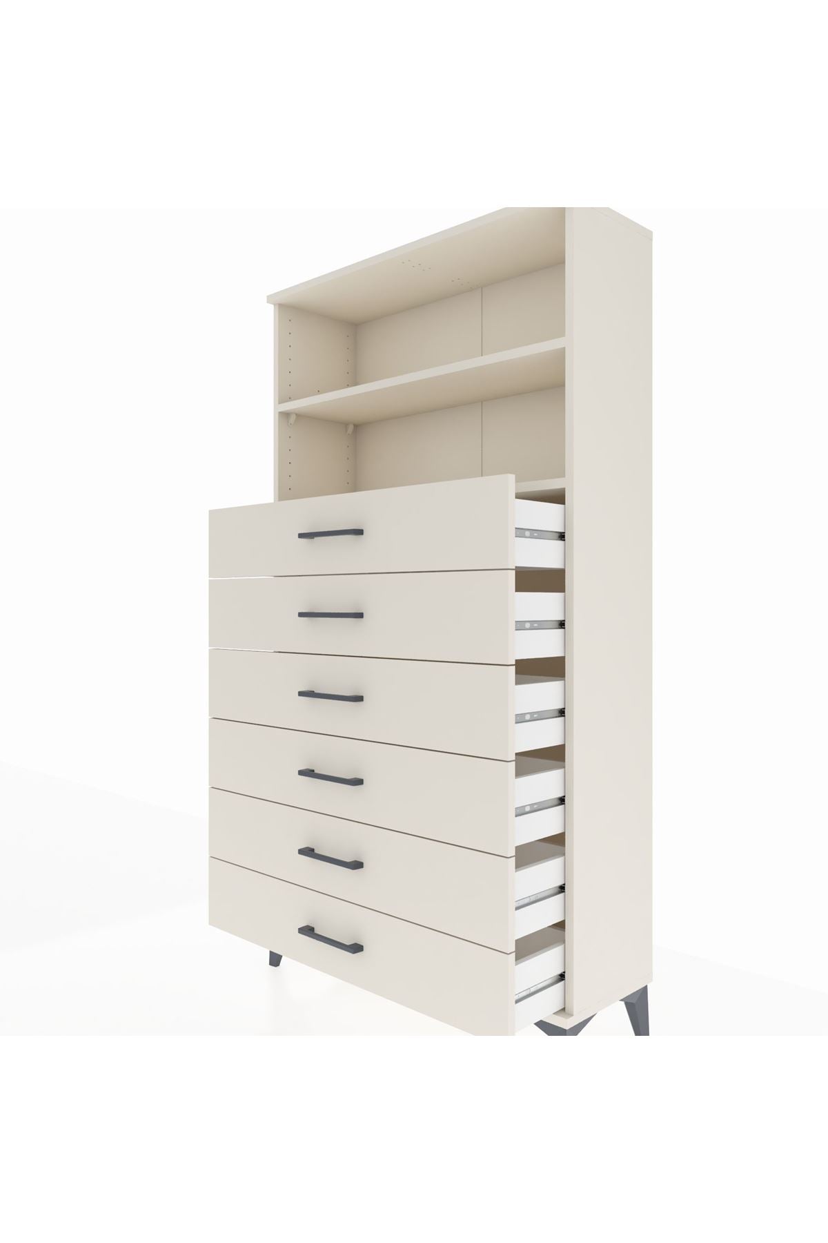 Arges Dolap 2 Raflı 6 Çekmeceli 88x30x163 - S21M078V1A