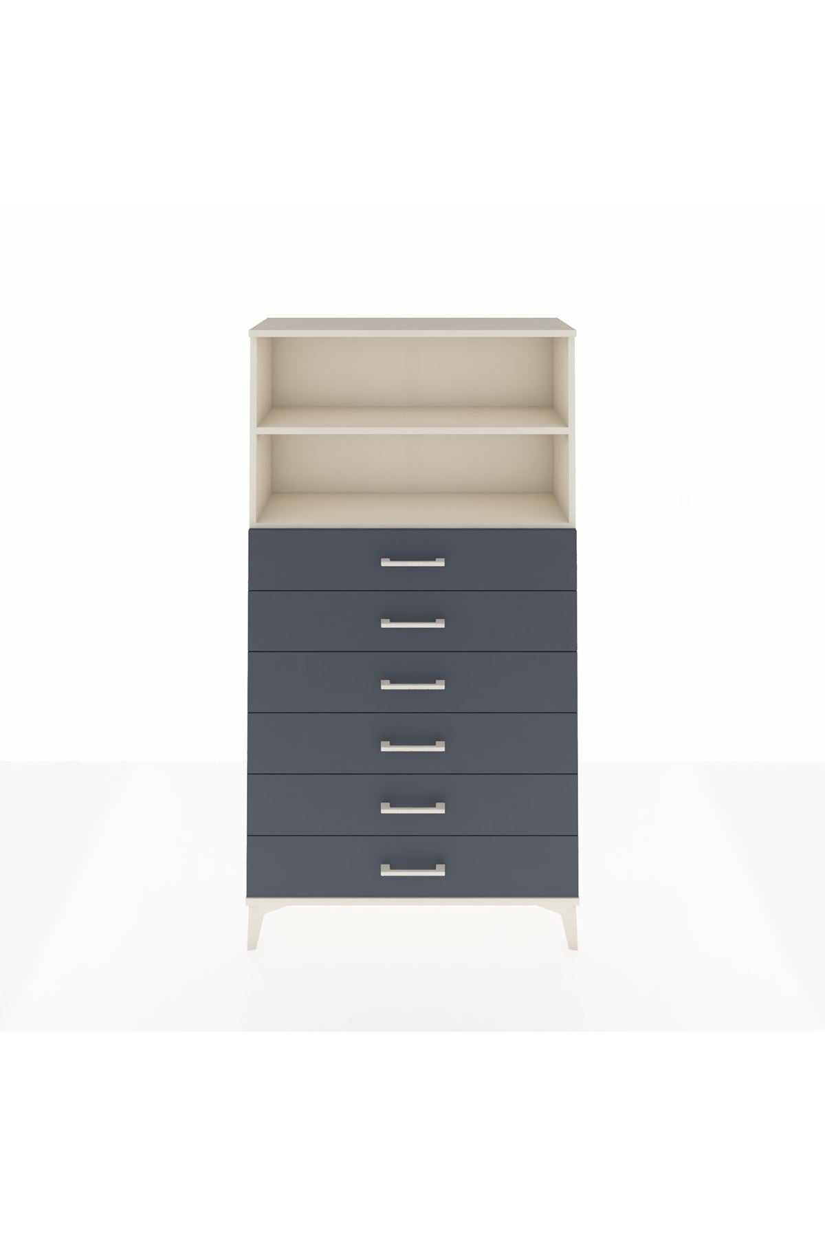Arges Dolap 2 Raflı 6 Çekmeceli 88x30x163 - S21M078V2A