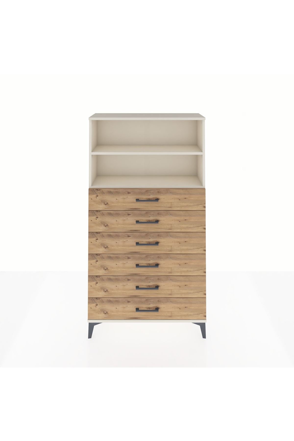 Arges Dolap 2 Raflı 6 Çekmeceli 88x30x163 - S21M078V3A