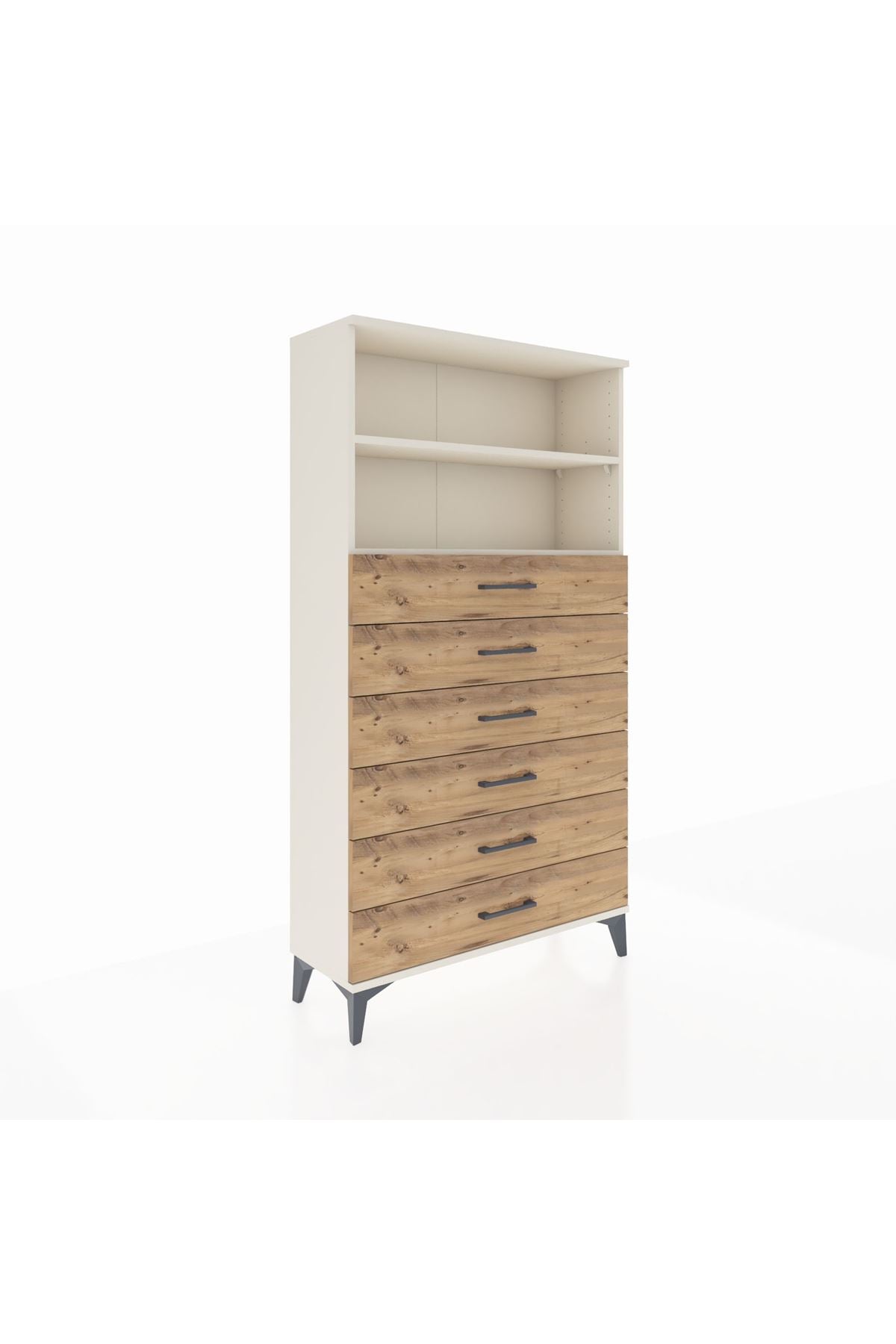 Arges Dolap 2 Raflı 6 Çekmeceli 88x30x163 - S21M078V3A