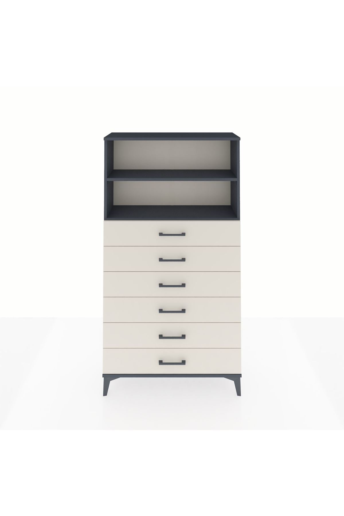 Arges Dolap 2 Raflı 6 Çekmeceli 88x30x163 - S21M078V4A