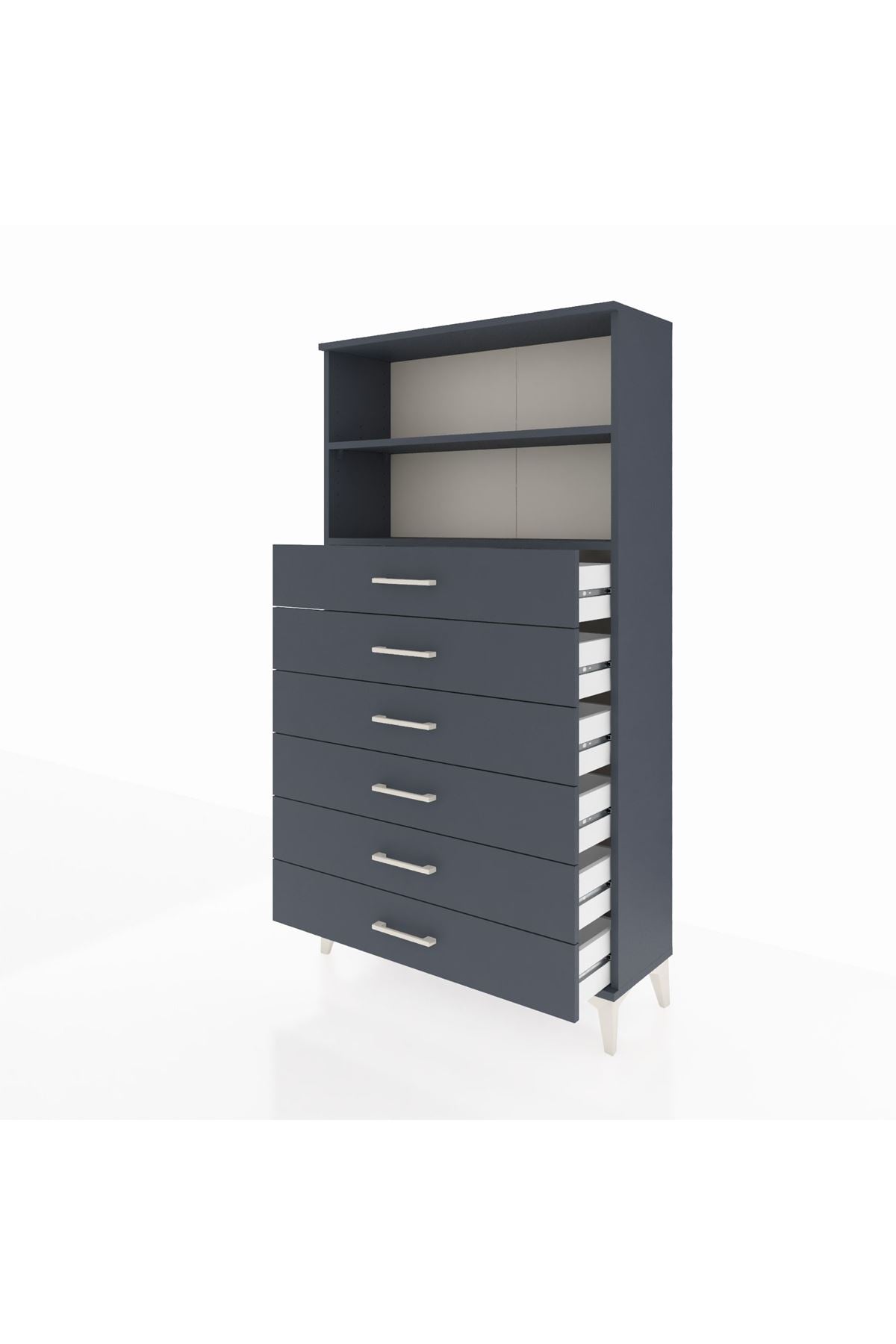Arges Dolap 2 Raflı 6 Çekmeceli 88x30x163 - S21M078V5A