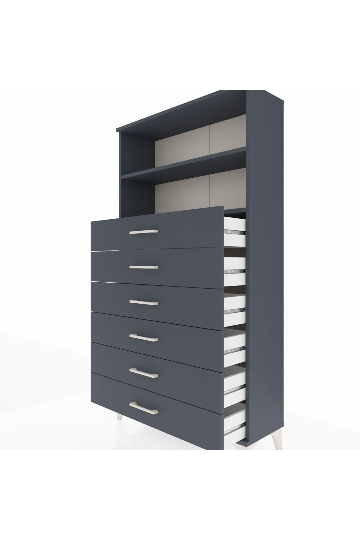 Arges Dolap 2 Raflı 6 Çekmeceli 88x30x163 - S21M078V5A
