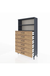Arges Dolap 2 Raflı 6 Çekmeceli 88x30x163 - S21M078V6A