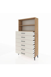 Arges Dolap 2 Raflı 6 Çekmeceli 88x30x163 - S21M078V7A