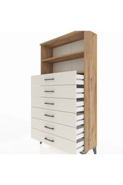 Arges Dolap 2 Raflı 6 Çekmeceli 88x30x163 - S21M078V7A