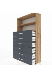 Arges Dolap 2 Raflı 6 Çekmeceli 88x30x163 - S21M078V8A