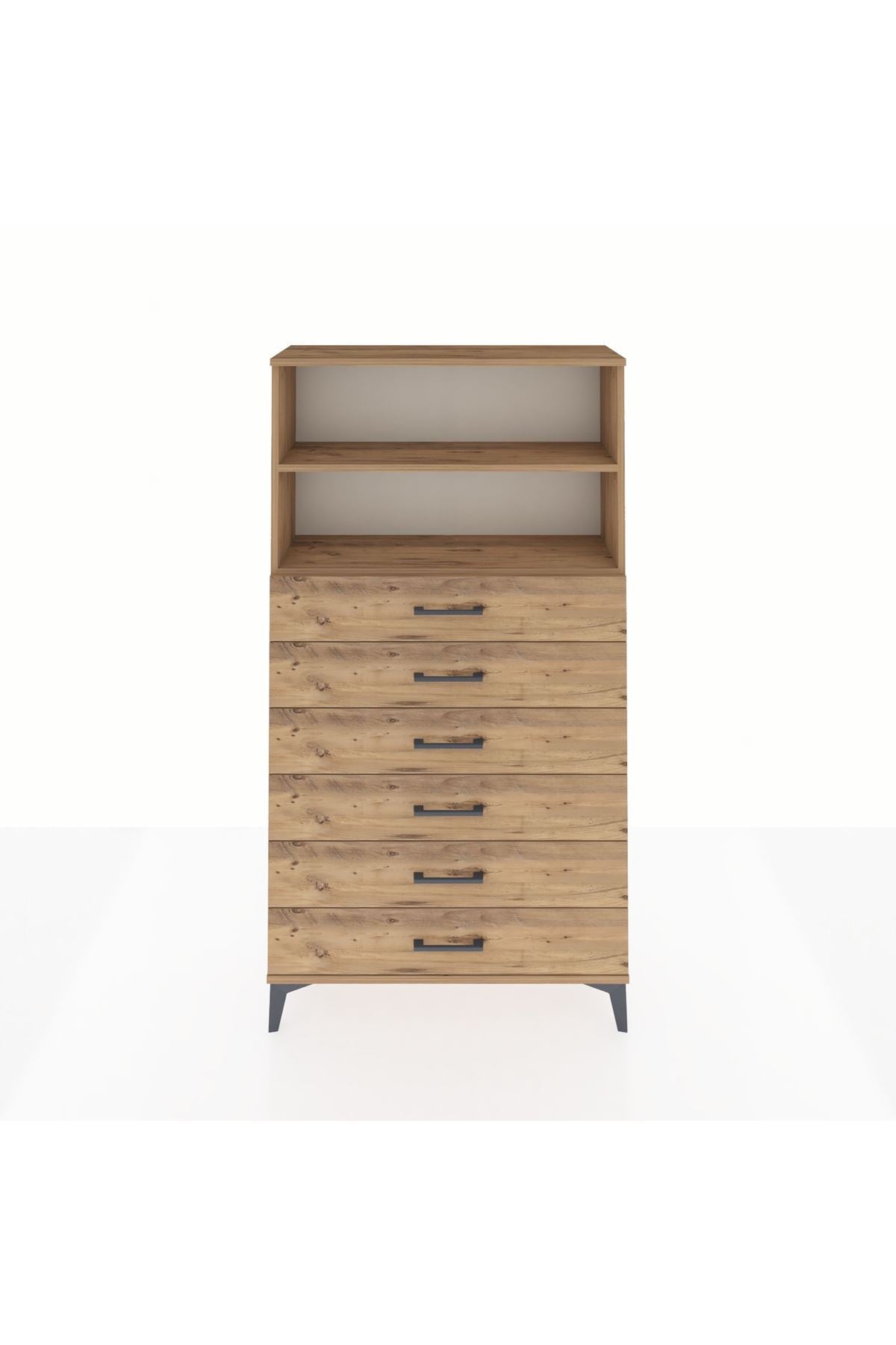Arges Dolap 2 Raflı 6 Çekmeceli 88x30x163 - S21M078V9A