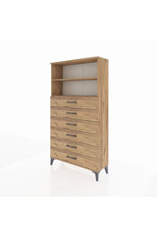 Arges Dolap 2 Raflı 6 Çekmeceli 88x30x163 - S21M078V9A