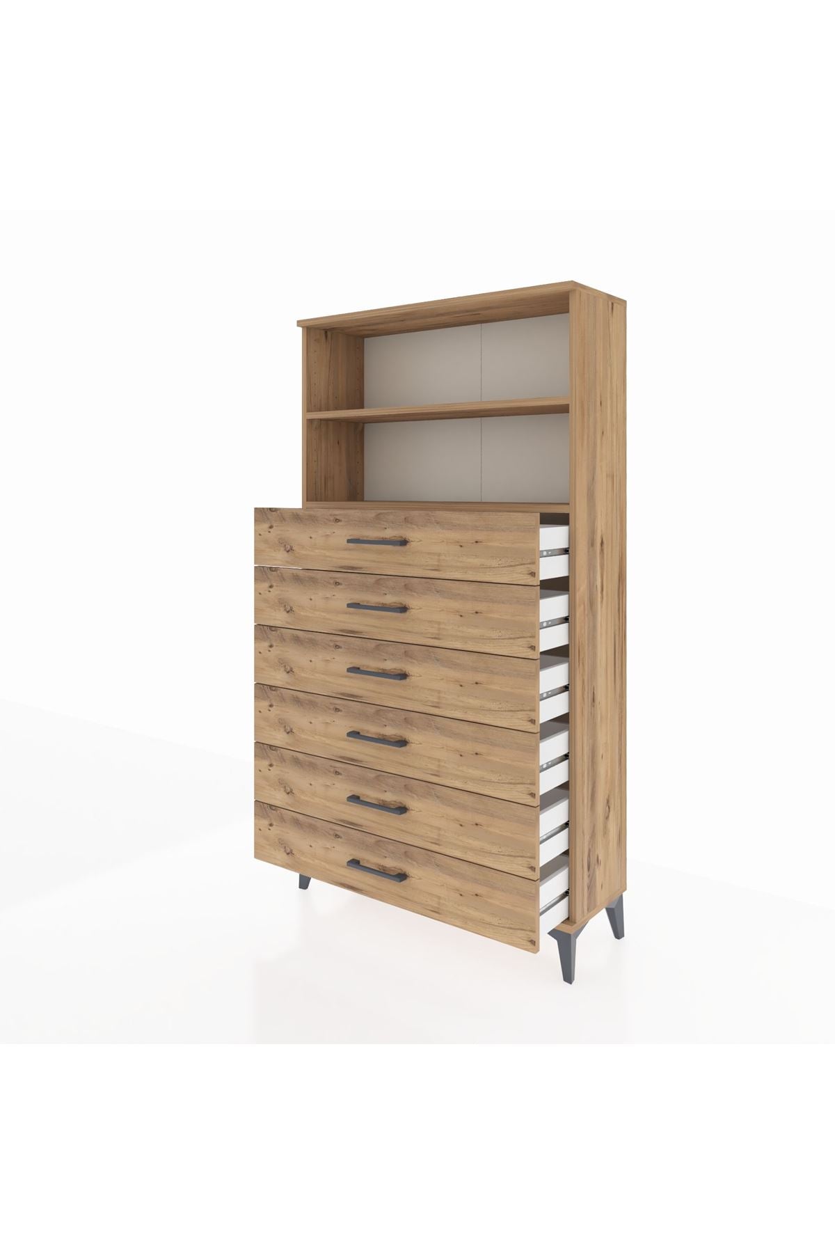 Arges Dolap 2 Raflı 6 Çekmeceli 88x30x163 - S21M078V9A