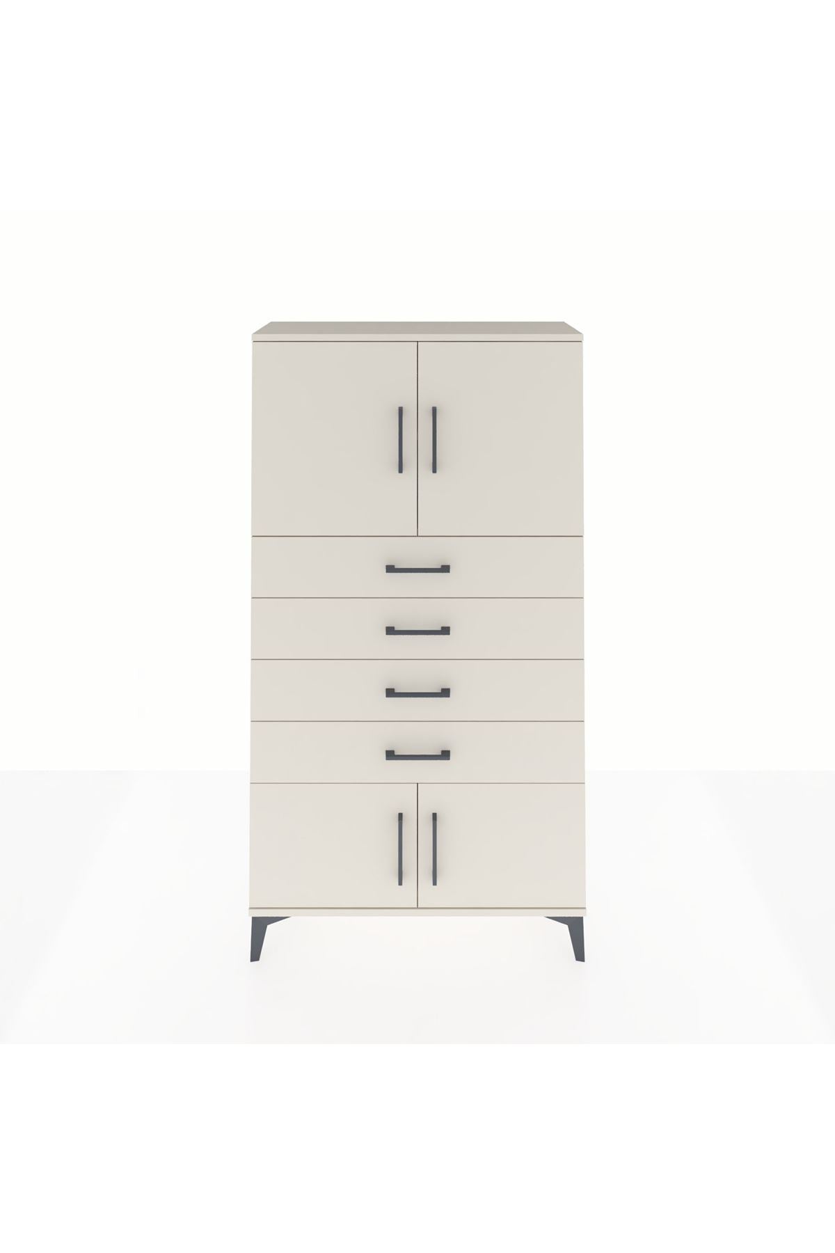Arges Dolap 2 Raflı 4 Çekmeceli 4 Kapaklı 88x30x163 - S21M079V1A