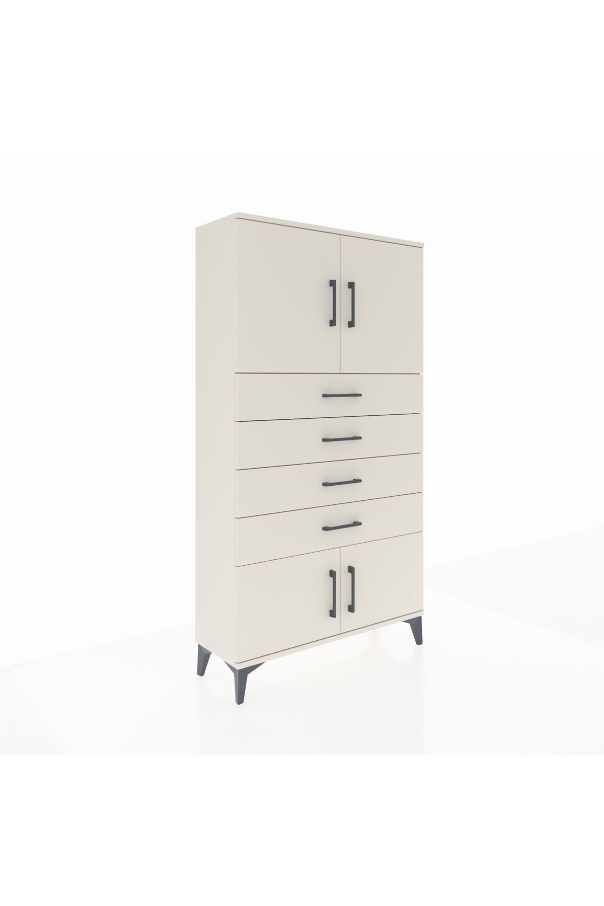 Arges Dolap 2 Raflı 4 Çekmeceli 4 Kapaklı 88x30x163 - S21M079V1A