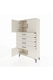 Arges Dolap 2 Raflı 4 Çekmeceli 4 Kapaklı 88x30x163 - S21M079V1A