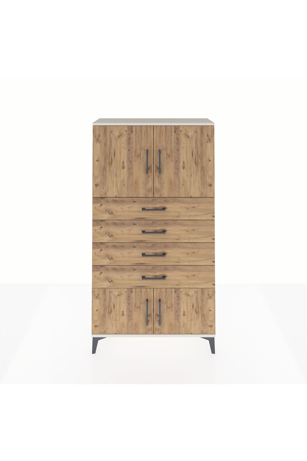 Arges Dolap 2 Raflı 4 Çekmeceli 4 Kapaklı 88x30x163 - S21M079V3A
