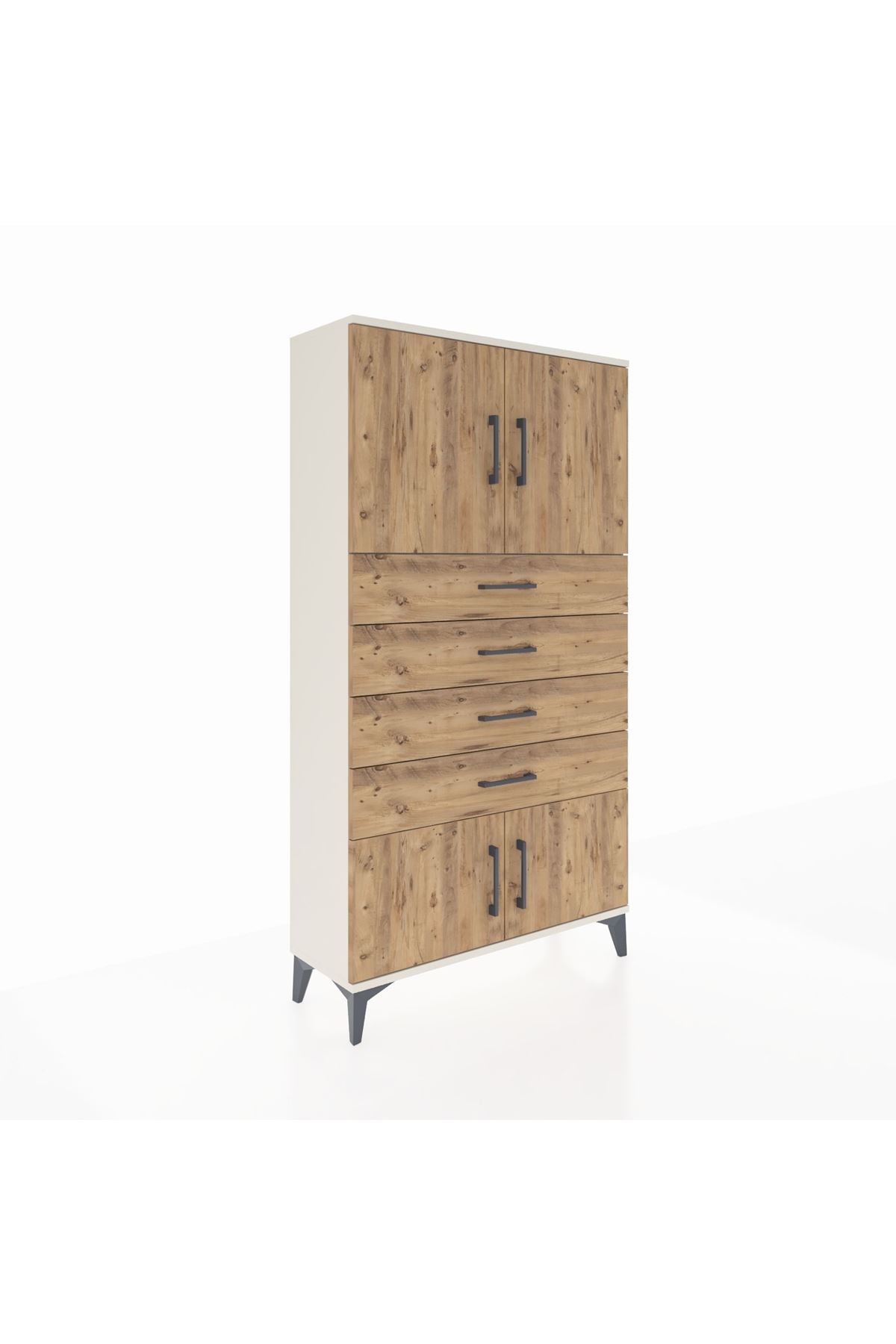 Arges Dolap 2 Raflı 4 Çekmeceli 4 Kapaklı 88x30x163 - S21M079V3A