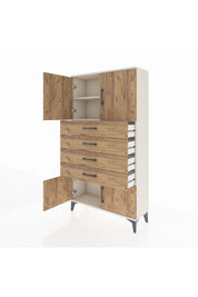 Arges Dolap 2 Raflı 4 Çekmeceli 4 Kapaklı 88x30x163 - S21M079V3A