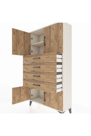 Arges Dolap 2 Raflı 4 Çekmeceli 4 Kapaklı 88x30x163 - S21M079V3A