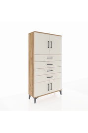 Arges Dolap 2 Raflı 4 Çekmeceli 4 Kapaklı 88x30x163 - S21M079V7A