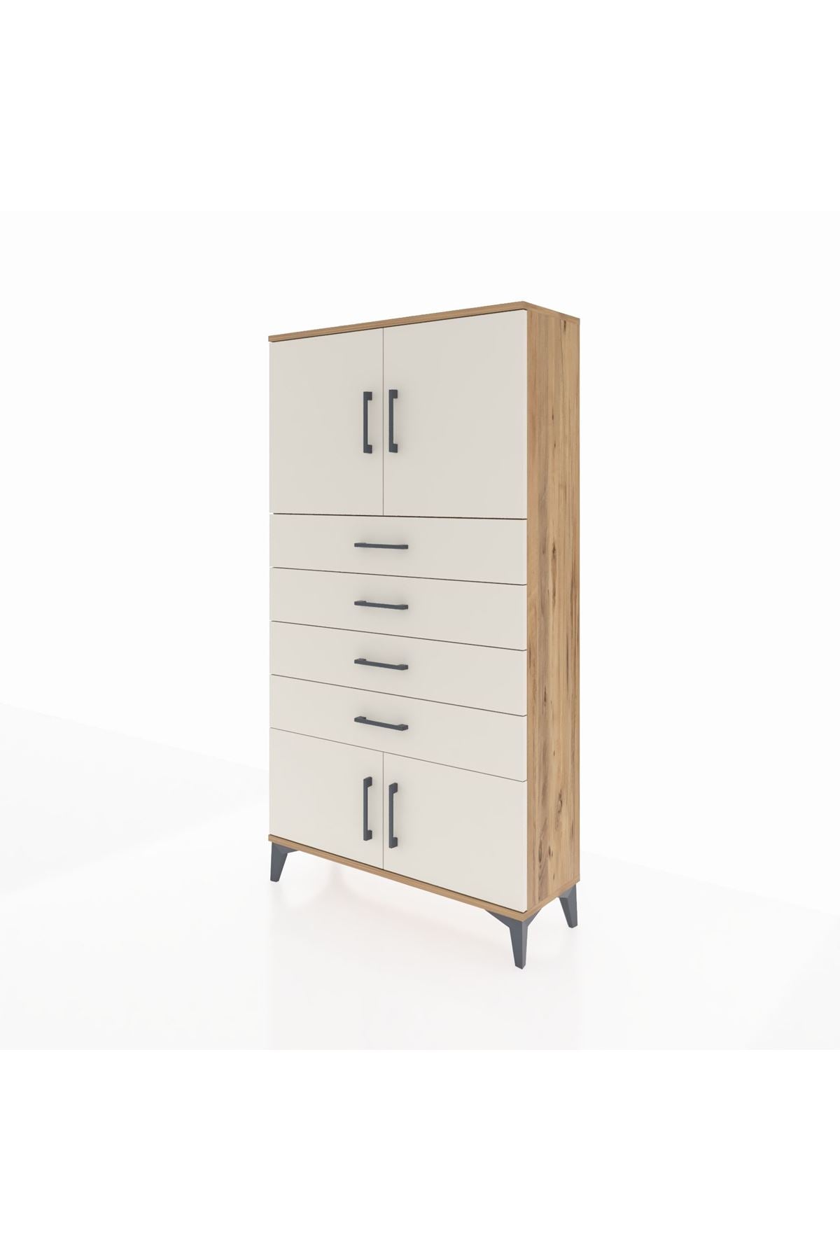 Arges Dolap 2 Raflı 4 Çekmeceli 4 Kapaklı 88x30x163 - S21M079V7A