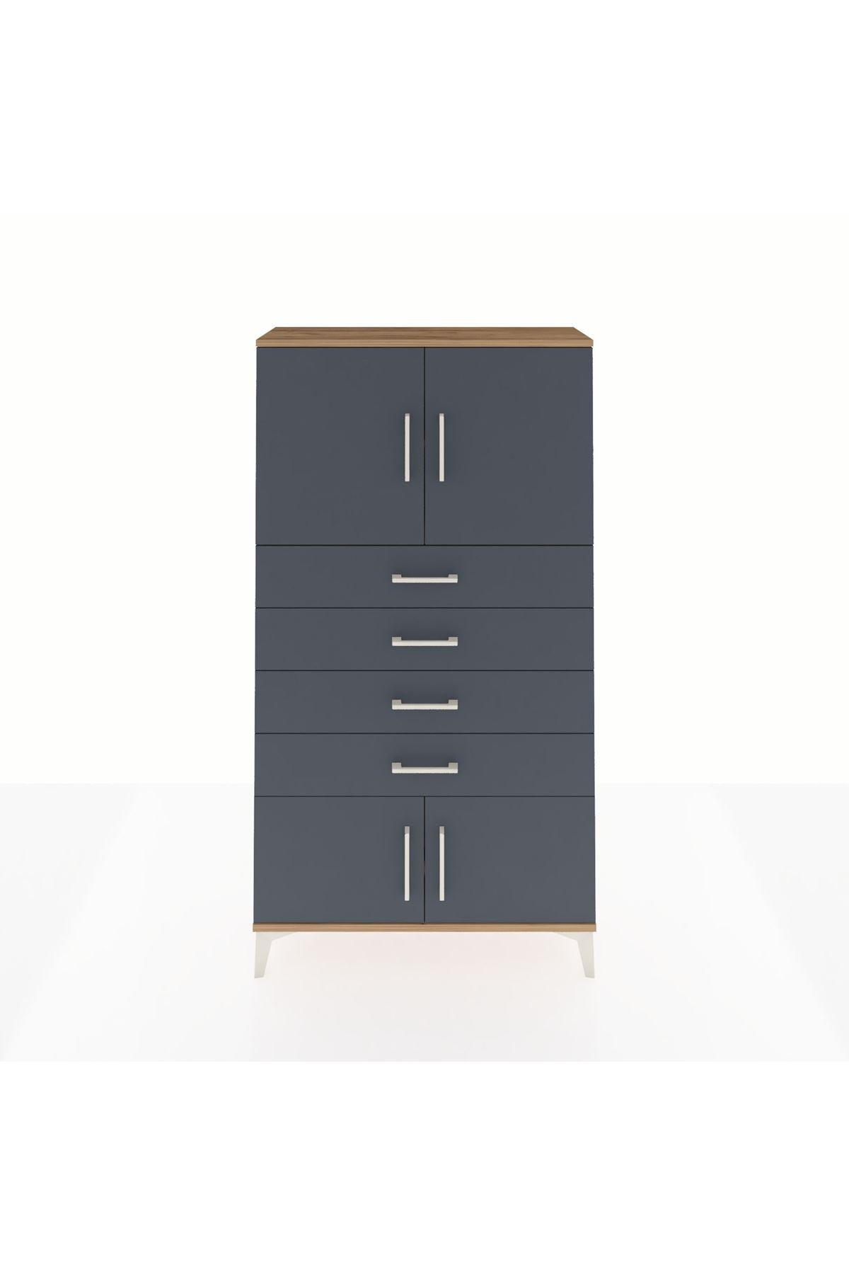 Arges Dolap 2 Raflı 4 Çekmeceli 4 Kapaklı 88x30x163 - S21M079V8A