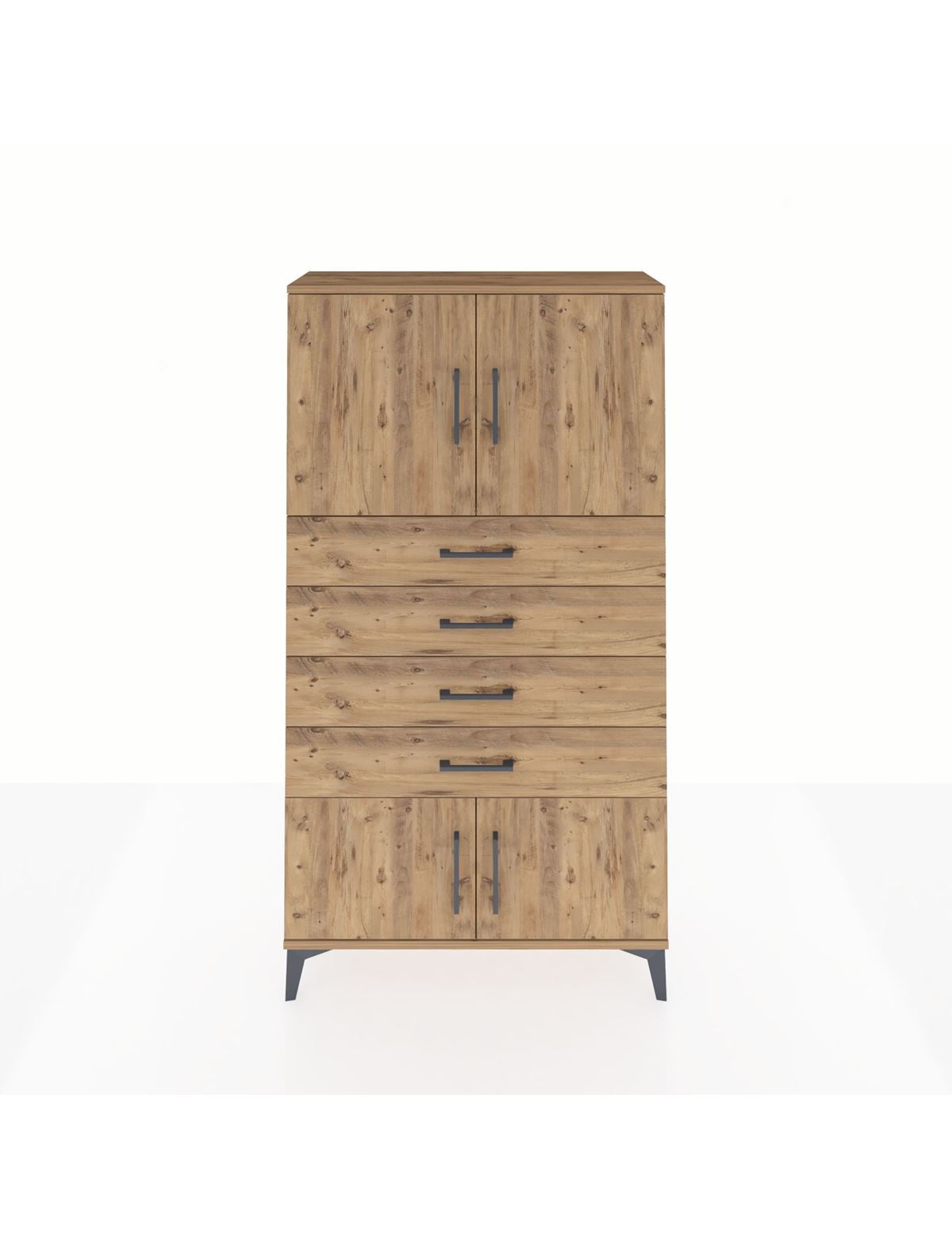 Arges Dolap 2 Raflı 4 Çekmeceli 4 Kapaklı 88x30x163 - S21M079V9A