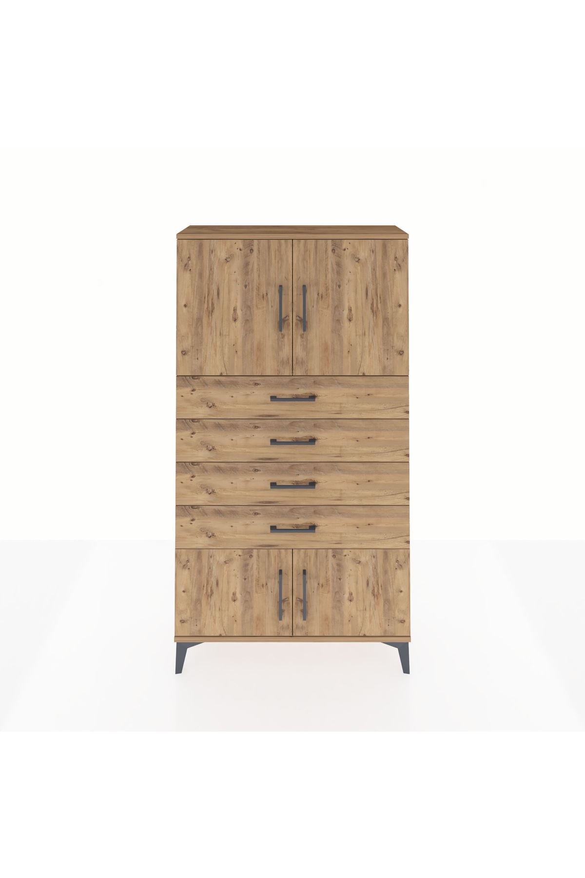 Arges Dolap 2 Raflı 4 Çekmeceli 4 Kapaklı 88x30x163 - S21M079V9A
