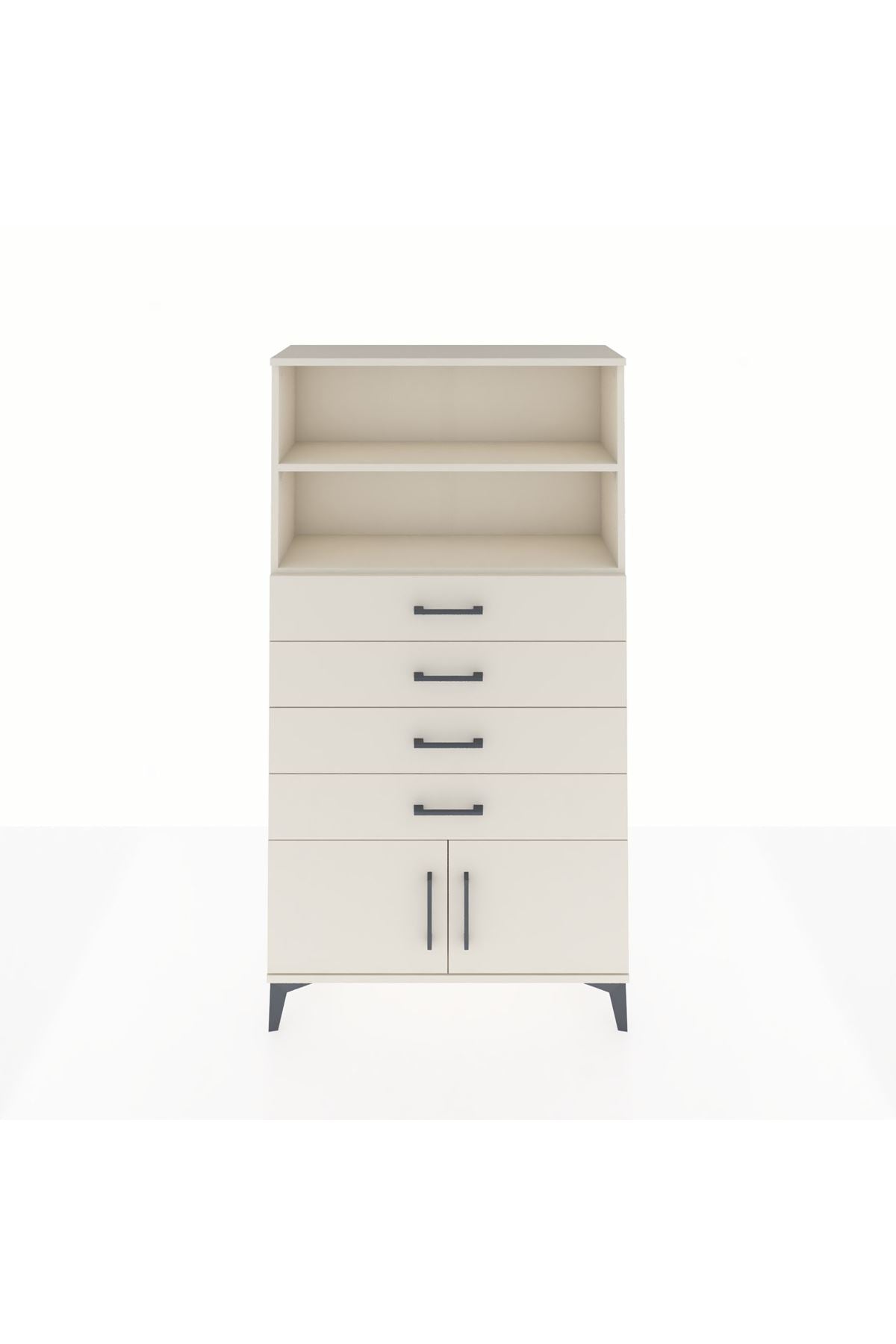 Arges Dolap 2 Raflı 4 Çekmeceli 2 Kapaklı 88x30x163 - S21M080V1A