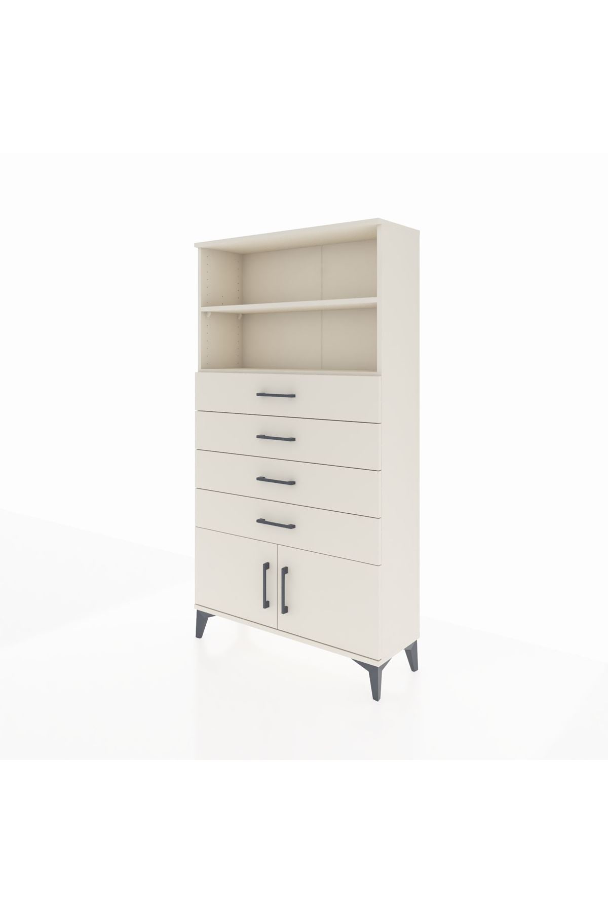 Arges Dolap 2 Raflı 4 Çekmeceli 2 Kapaklı 88x30x163 - S21M080V1A