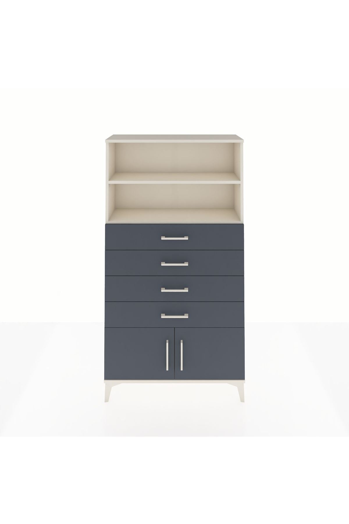 Arges Dolap 2 Raflı 4 Çekmeceli 2 Kapaklı 88x30x163 - S21M080V2A