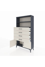 Arges Dolap 2 Raflı 4 Çekmeceli 2 Kapaklı 88x30x163 - S21M080V4A