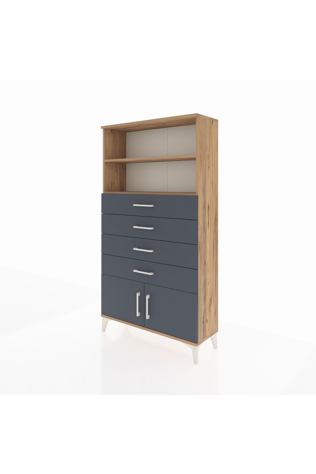 Arges Dolap 2 Raflı 4 Çekmeceli 2 Kapaklı 88x30x163 - S21M080V8A
