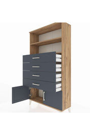Arges Dolap 2 Raflı 4 Çekmeceli 2 Kapaklı 88x30x163 - S21M080V8A