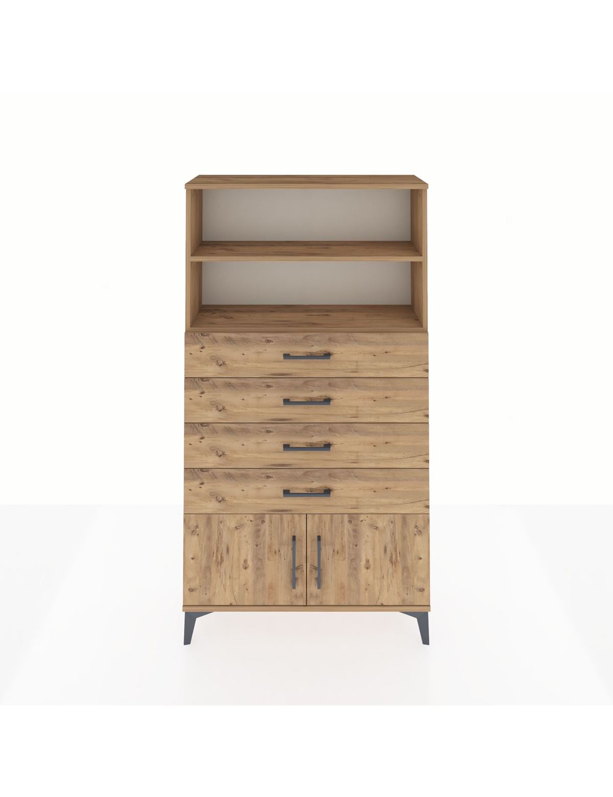 Arges Dolap 2 Raflı 4 Çekmeceli 2 Kapaklı 88x30x163 - S21M080V9A