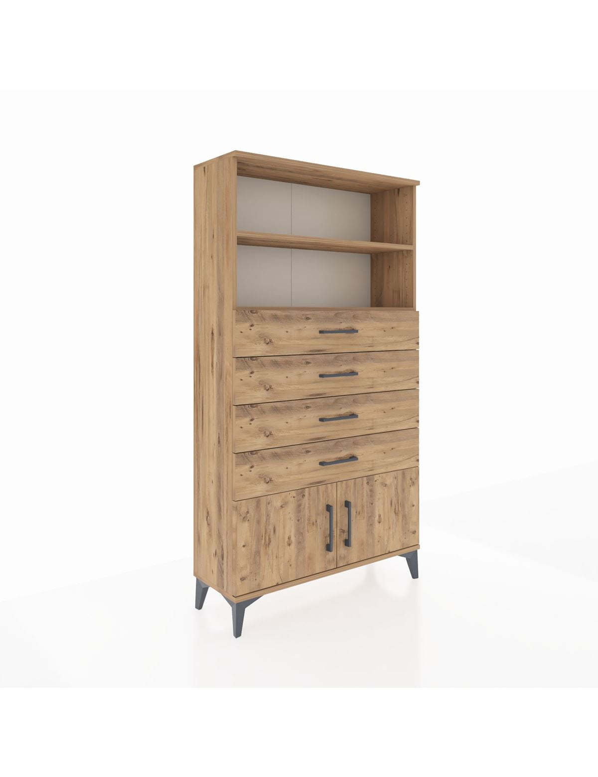 Arges Dolap 2 Raflı 4 Çekmeceli 2 Kapaklı 88x30x163 - S21M080V9A