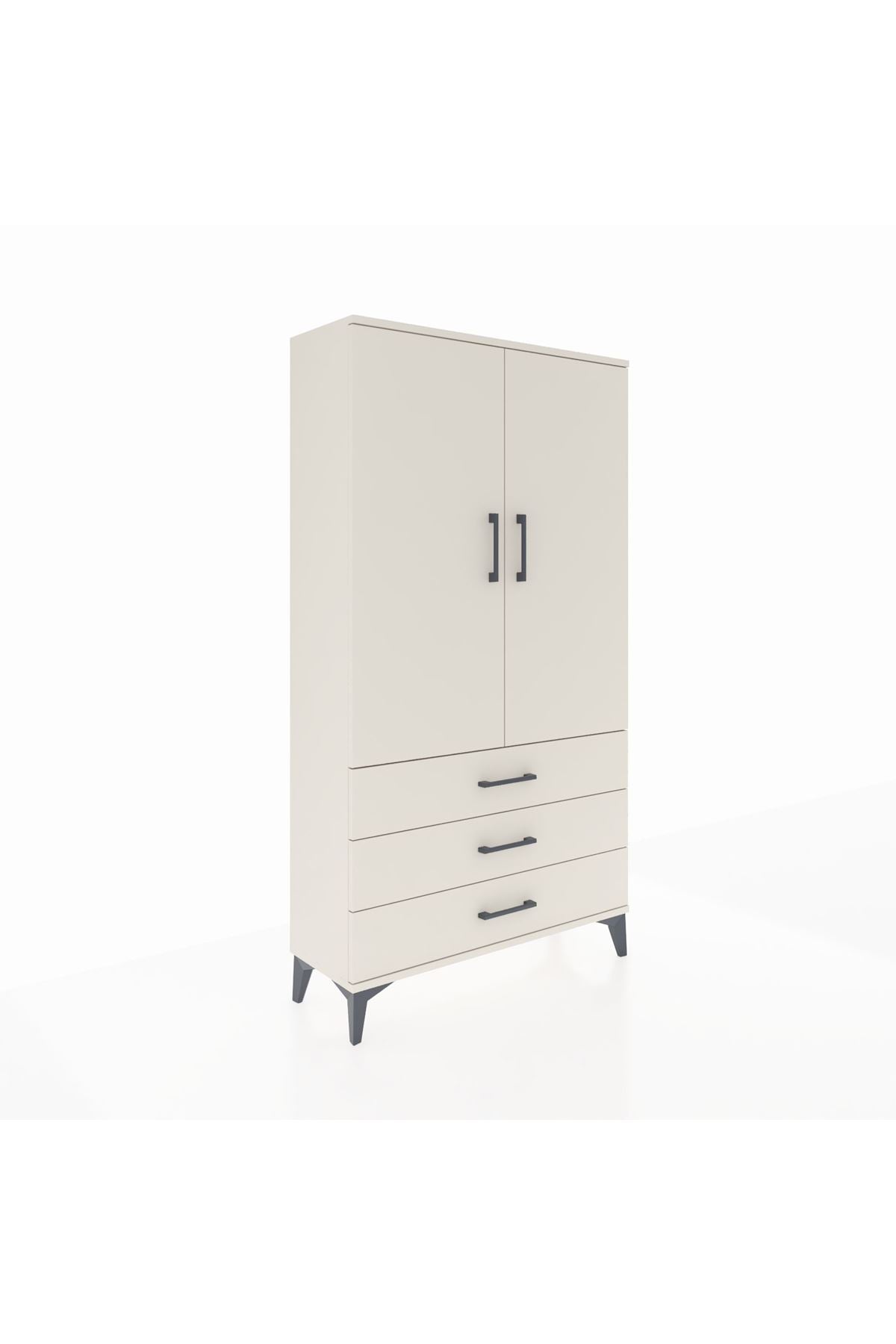 Arges Dolap 3 Raflı 3 Çekmeceli 2 Kapaklı 88x30x163 - S21M081V1A