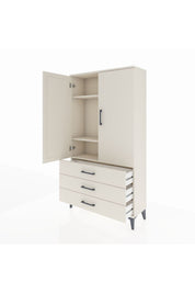 Arges Dolap 3 Raflı 3 Çekmeceli 2 Kapaklı 88x30x163 - S21M081V1A