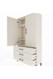 Arges Dolap 3 Raflı 3 Çekmeceli 2 Kapaklı 88x30x163 - S21M081V1A
