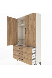 Arges Dolap 3 Raflı 3 Çekmeceli 2 Kapaklı 88x30x163 - S21M081V3A