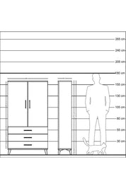 Arges Dolap 3 Raflı 3 Çekmeceli 2 Kapaklı 88x30x163 - S21M081V4A