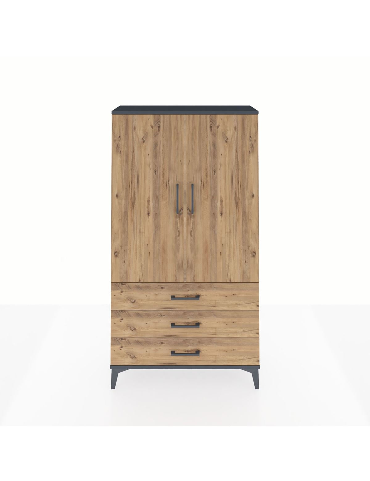 Arges Dolap 3 Raflı 3 Çekmeceli 2 Kapaklı 88x30x163 - S21M081V6A
