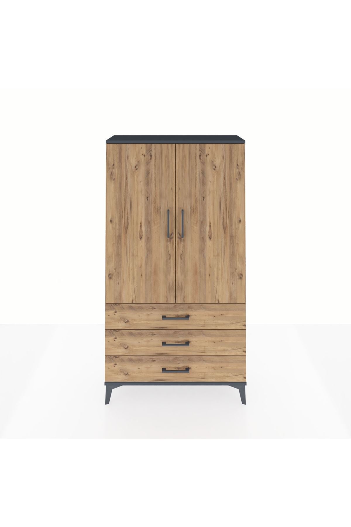 Arges Dolap 3 Raflı 3 Çekmeceli 2 Kapaklı 88x30x163 - S21M081V6A