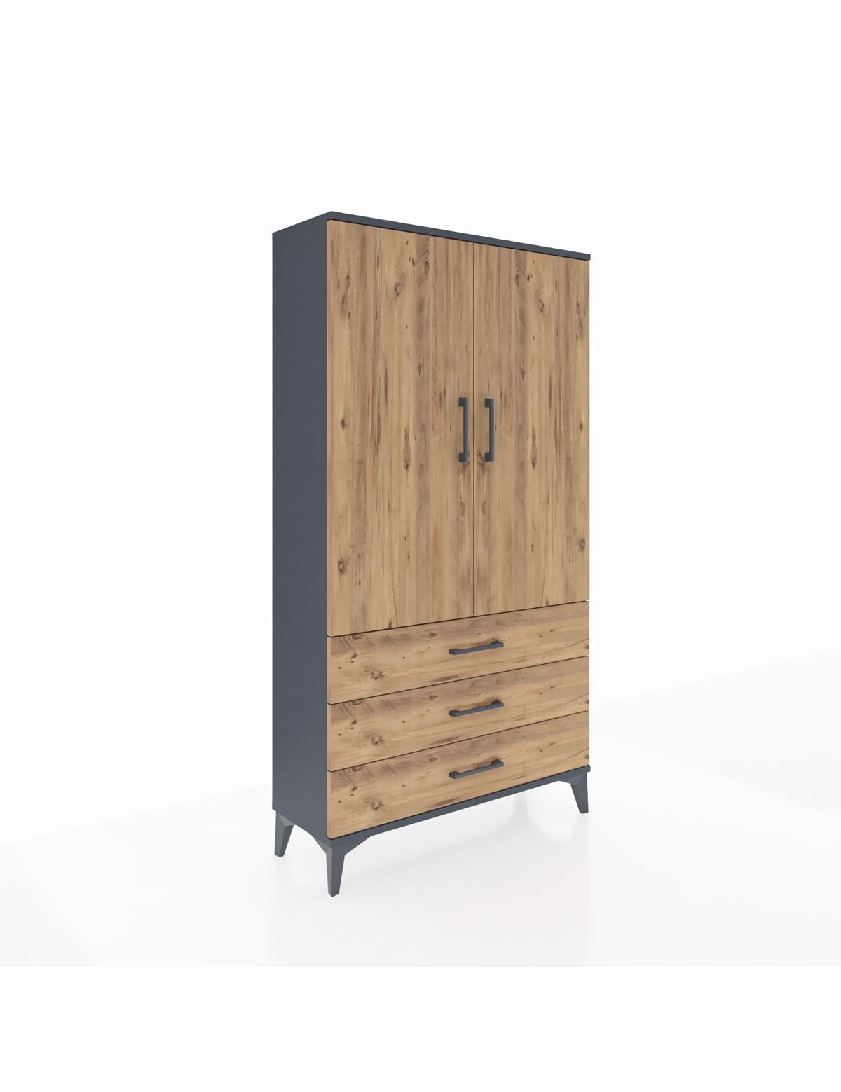 Arges Dolap 3 Raflı 3 Çekmeceli 2 Kapaklı 88x30x163 - S21M081V6A