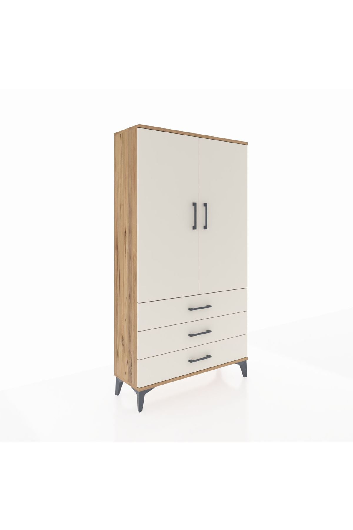 Arges Dolap 3 Raflı 3 Çekmeceli 2 Kapaklı 88x30x163 - S21M081V7A
