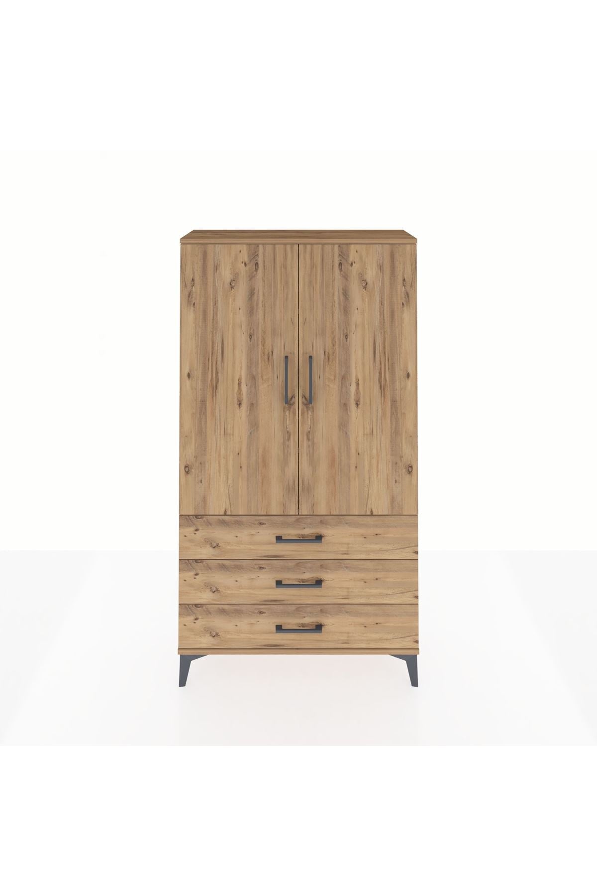 Arges Dolap 3 Raflı 3 Çekmeceli 2 Kapaklı 88x30x163 - S21M081V9A