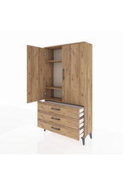 Arges Dolap 3 Raflı 3 Çekmeceli 2 Kapaklı 88x30x163 - S21M081V9A