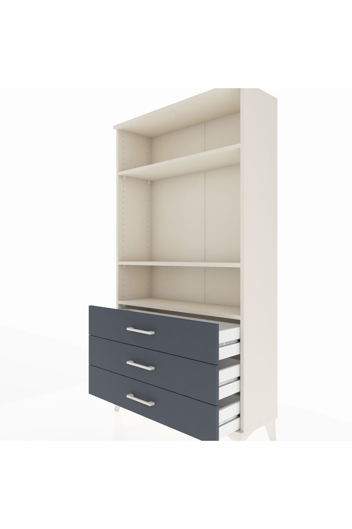 Arges Dolap 3 Raflı 3 Çekmeceli 88x30x163 - S21M082V2A