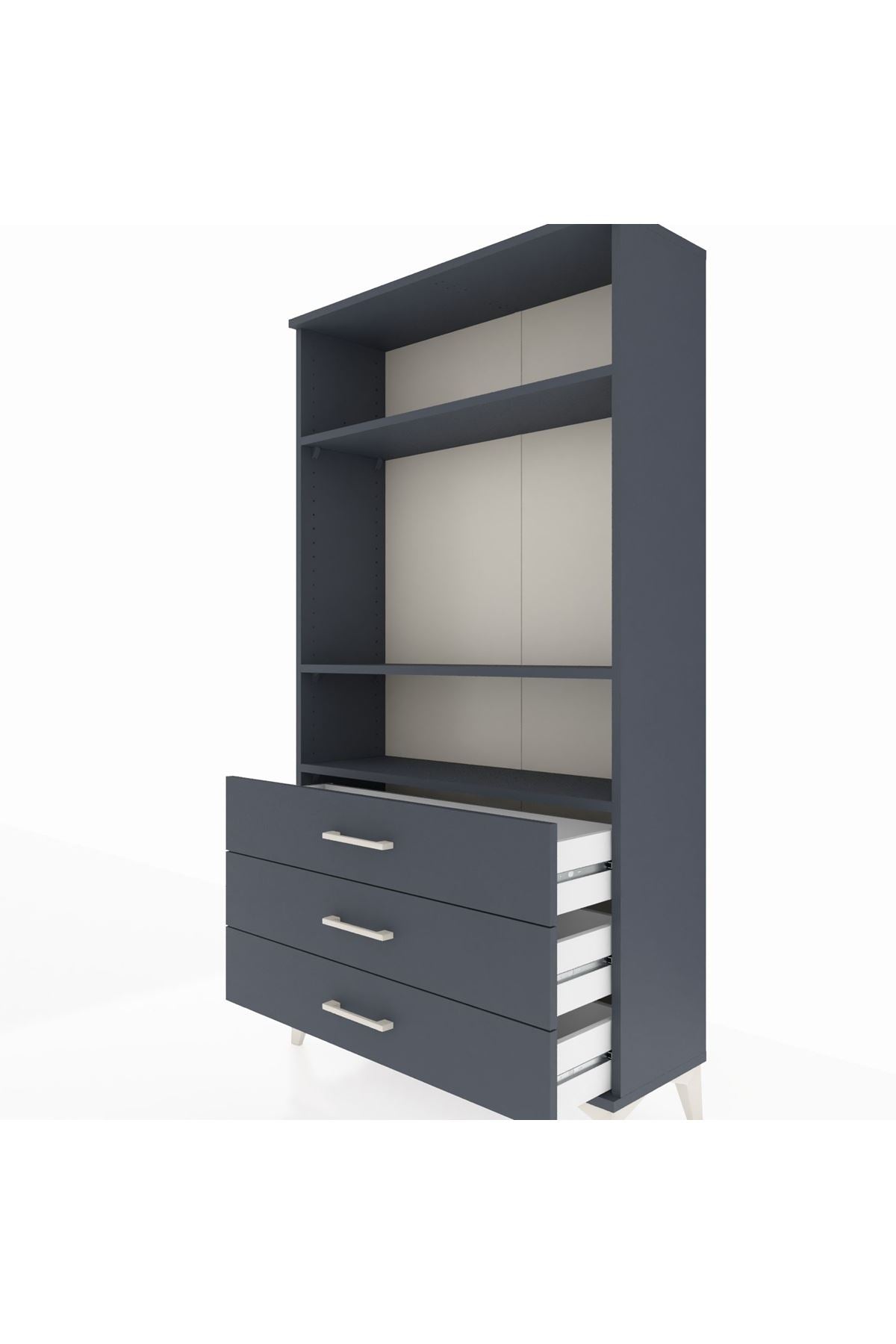 Arges Dolap 3 Raflı 3 Çekmeceli 88x30x163 - S21M082V5A