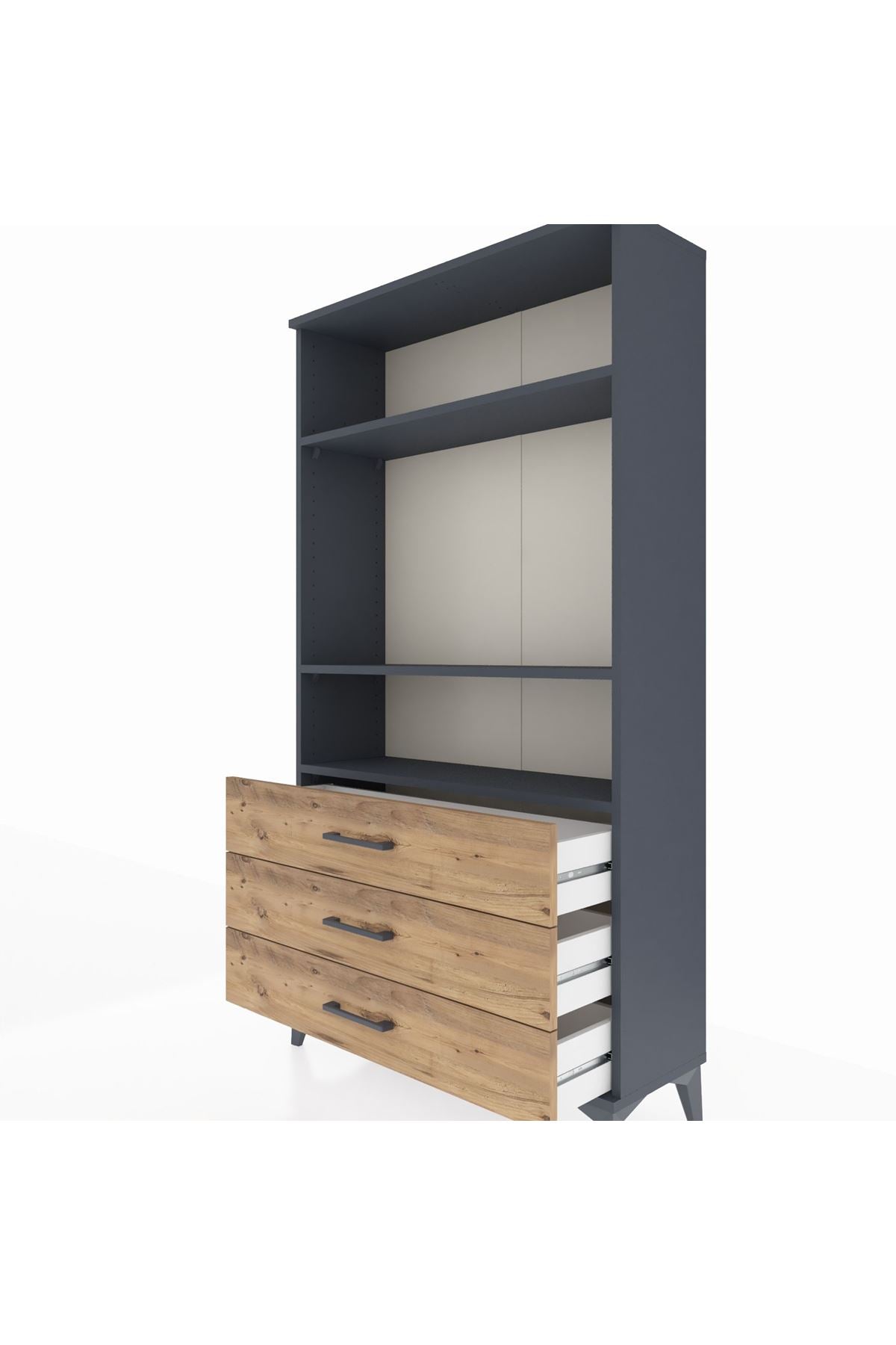 Arges Dolap 3 Raflı 3 Çekmeceli 88x30x163 - S21M082V6A